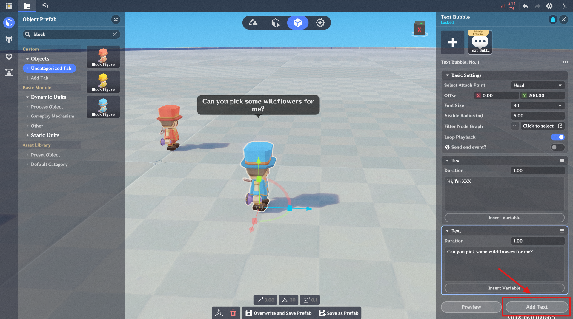 4. Configure panel parameters in In-Game Editor