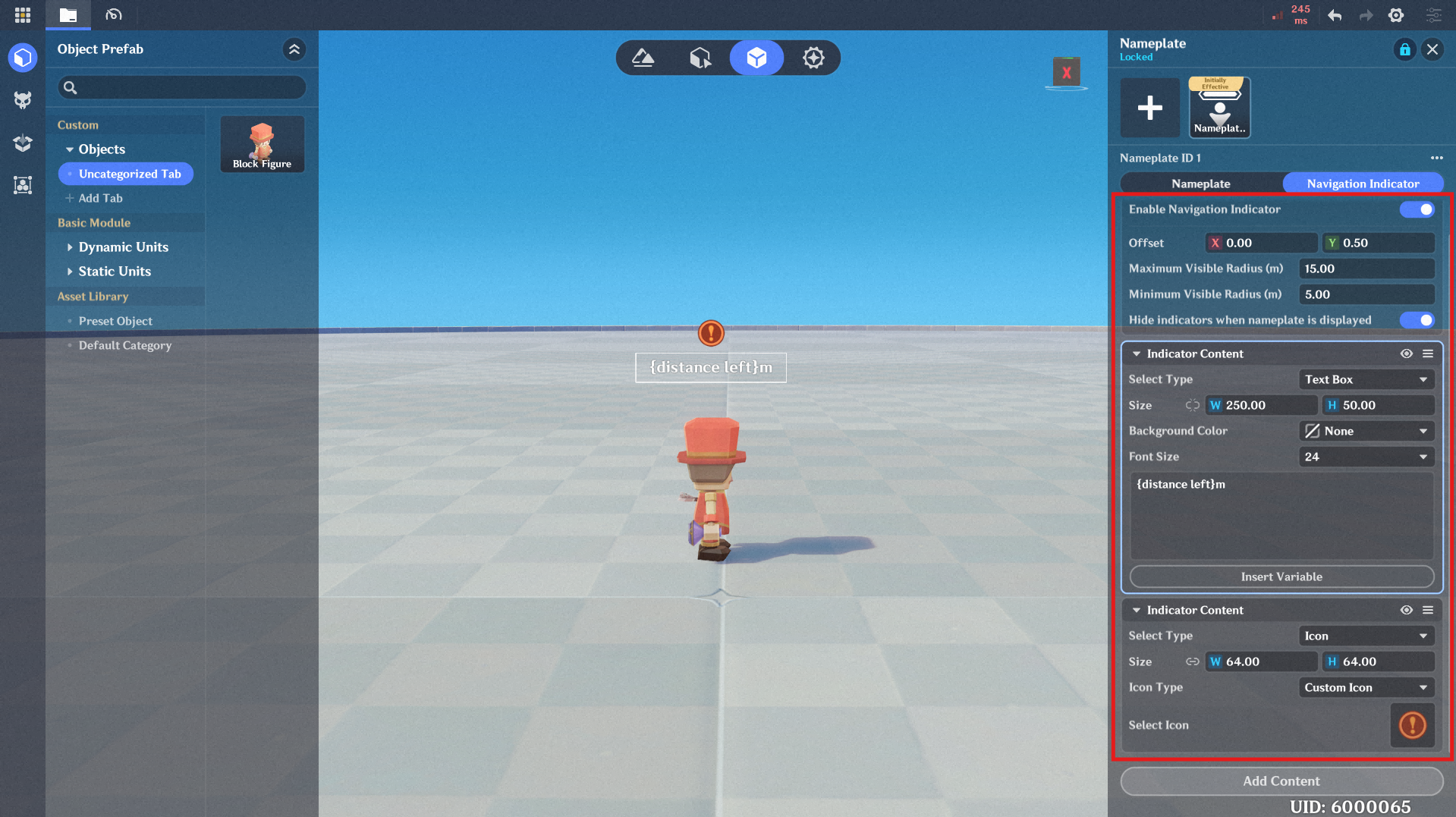 5. Place the prefab and test gameplay in In-Game Editor