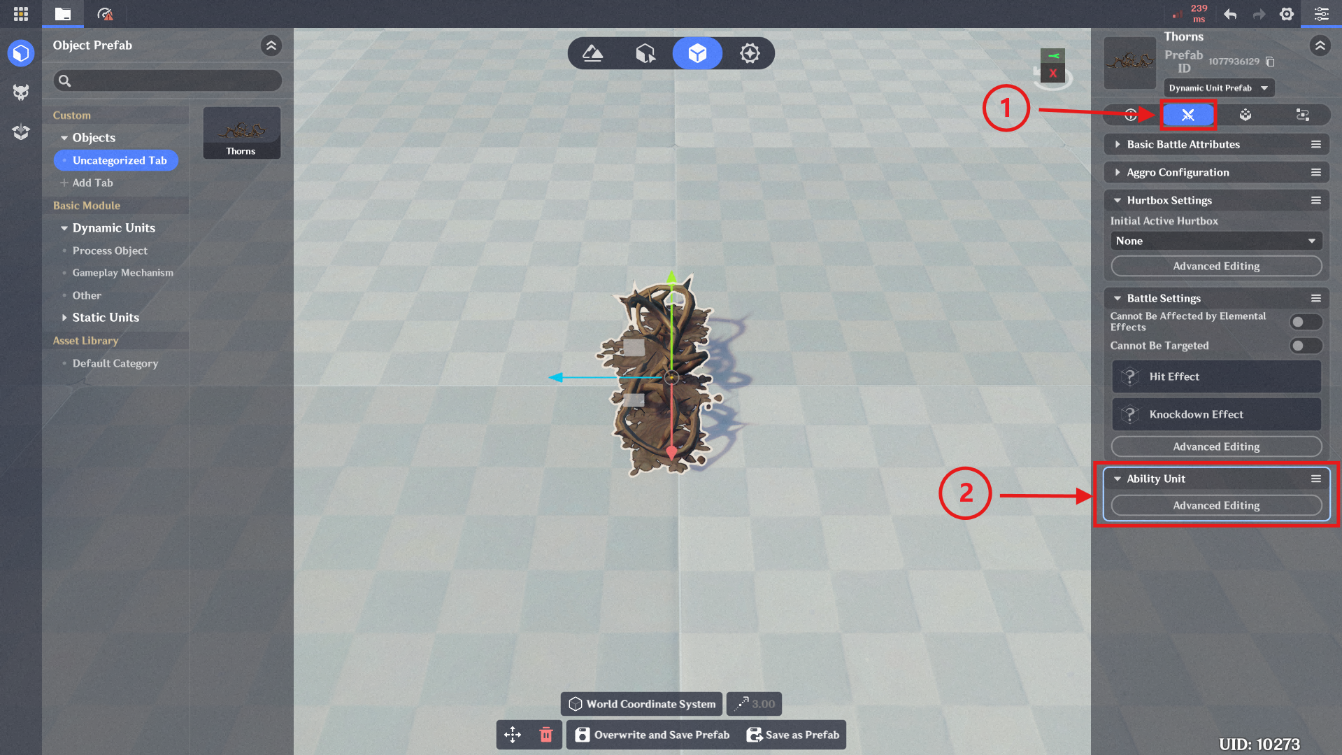 2. [In-Game Editor] Configure panel data