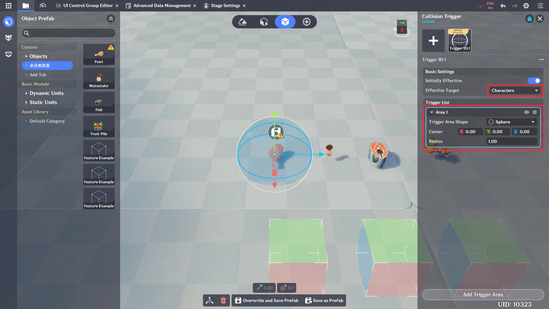 3. Create dictionary in In-Game Editor