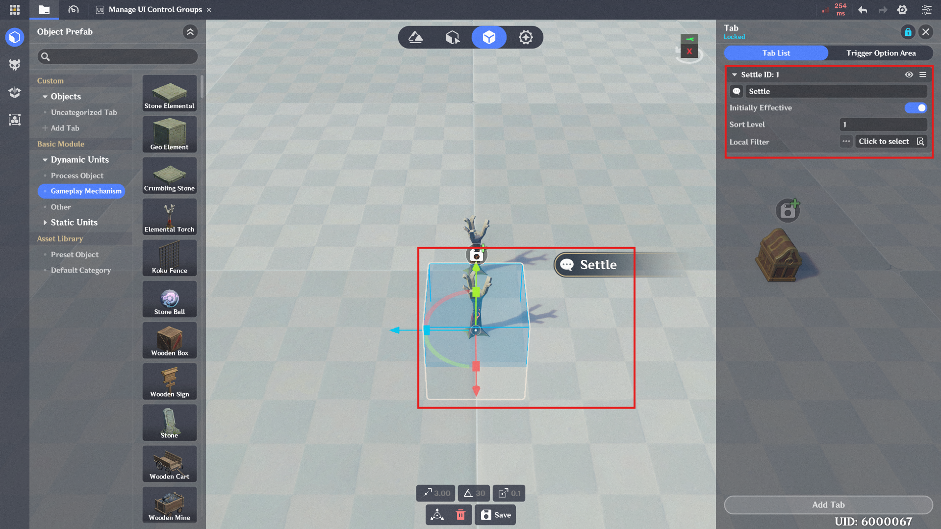 6. Create a guidance cue for the stage-clear mechanism in In-Game Editor