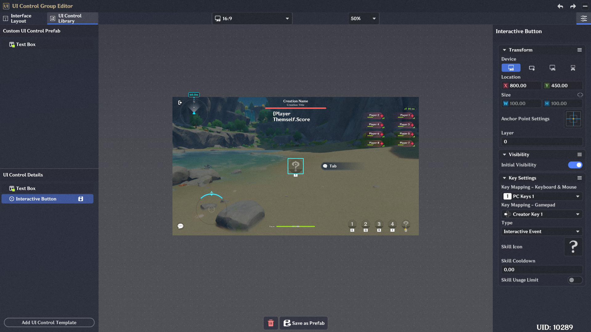 4. [In-Game Editor] Adding Controls to Interface Layout