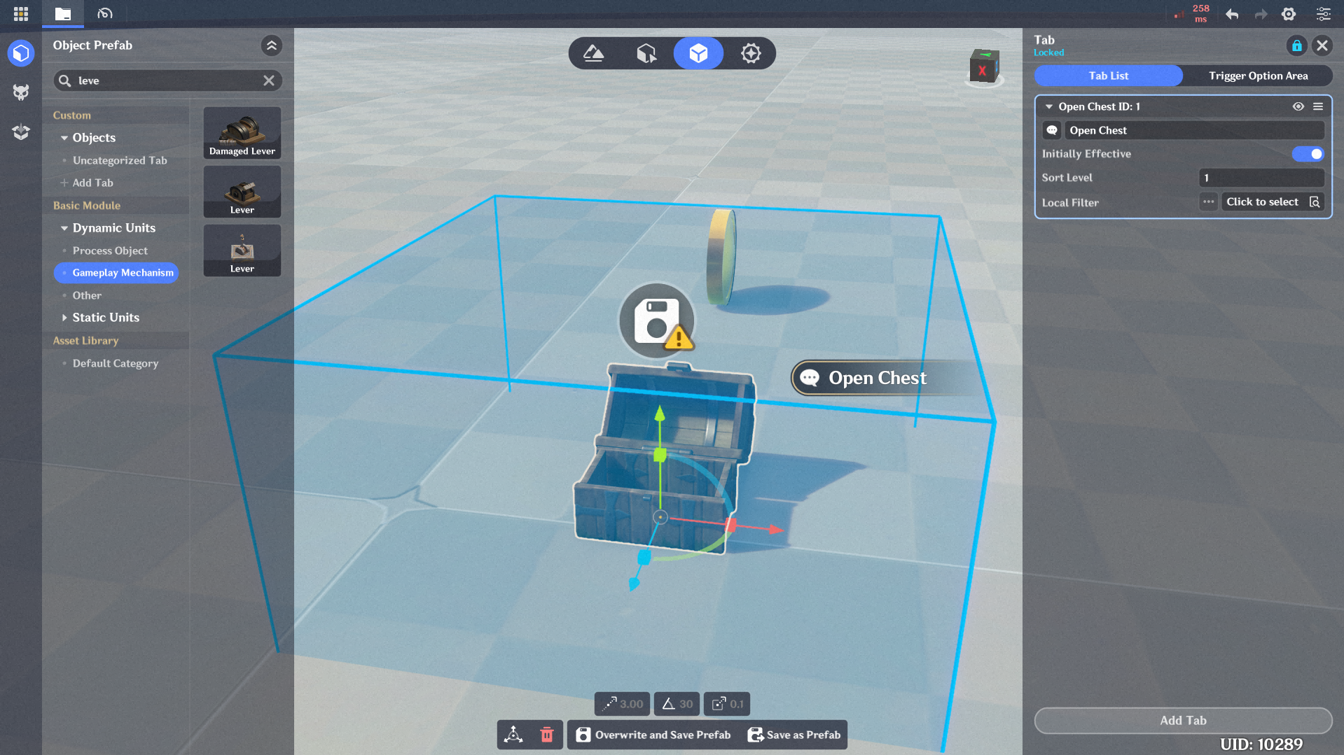 **Since [Component > Tab] includes 1 default option and 1 trigger area ...