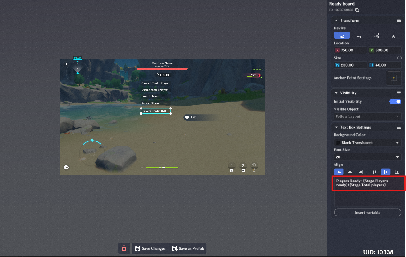 6. [In-Game Editor] Create a preparation object and add [Components ...