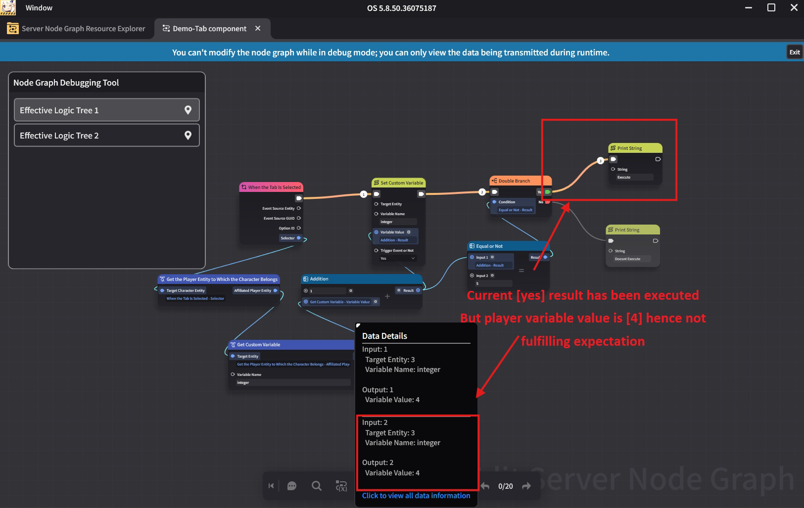 Graph Node Debugging Debug Approach