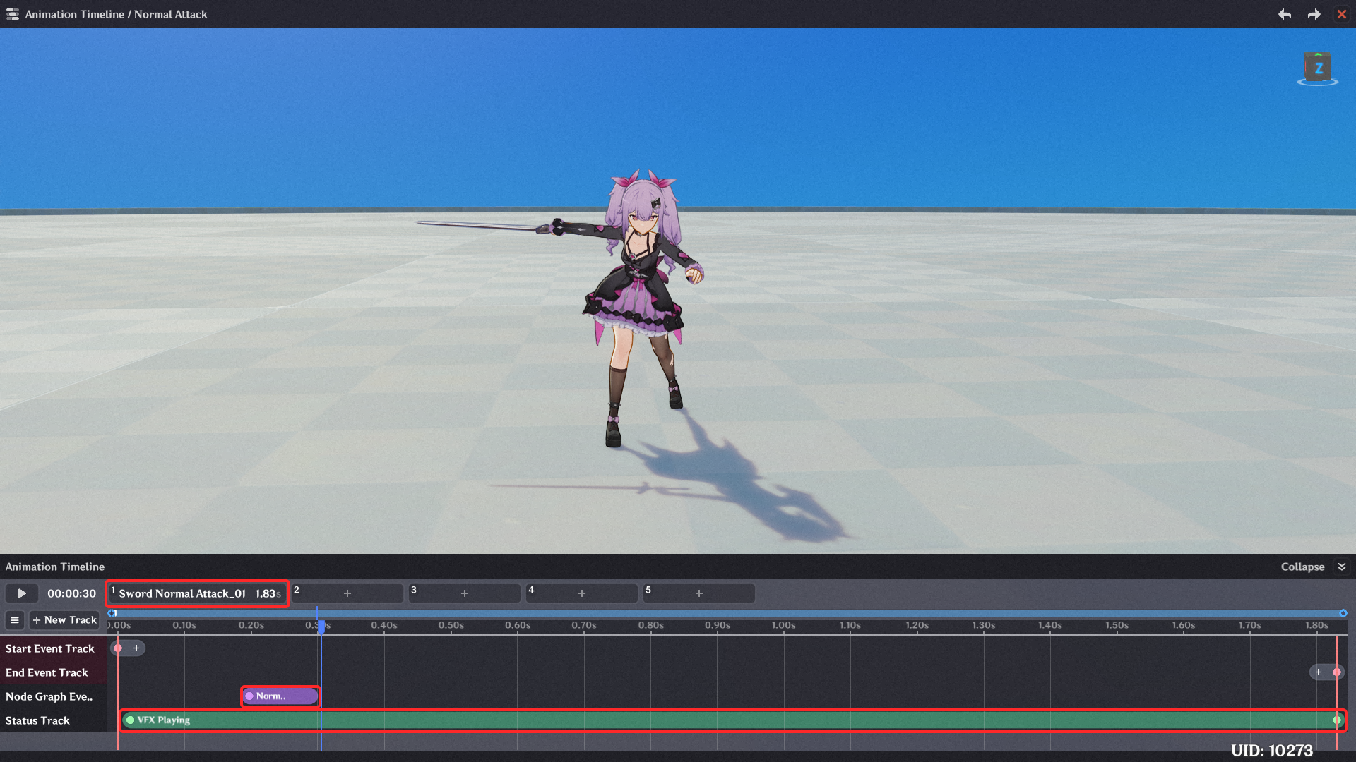 After completing the configuration, the skill animation and damage ...