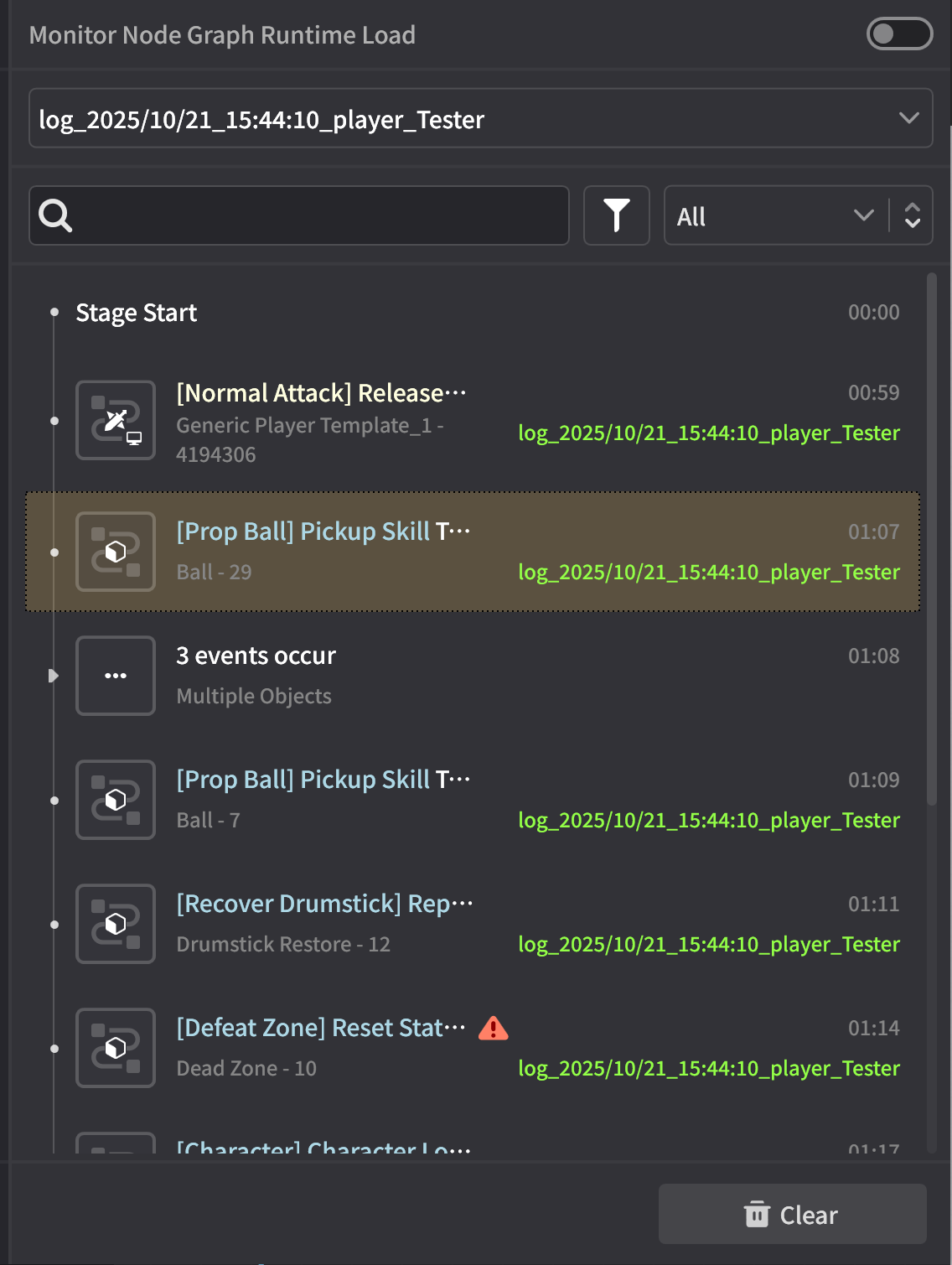 Double-click an active Node Graph to enter the Node Graph Debug mode
