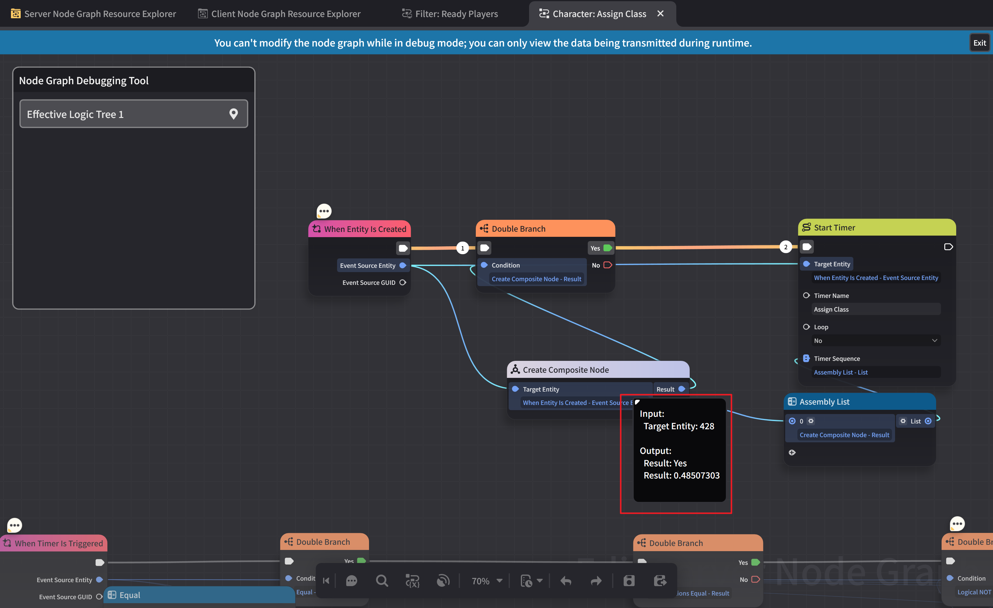 Double-click a Composite Node to open its debug mode (see below).